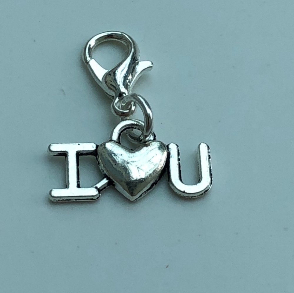 Clip On I Love You Charms planner charm clip on zipper pull bracelet cha…